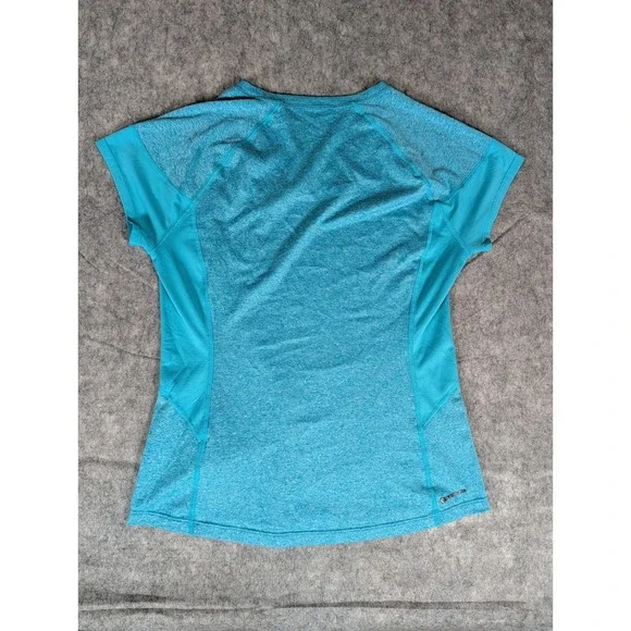 The North Face Womens Blue Heathered V Neck‎ Short Sleeve Athletic T Shirt M M - Picture 3 of 7